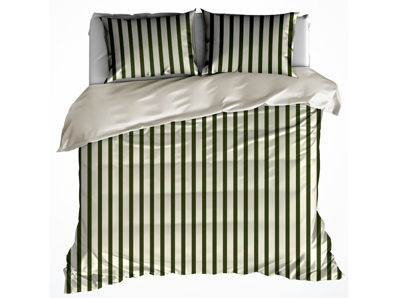 De Witte Lietaer Matcha Winter Moss Bettbezug - 200 x 200 cm + 2 Stk. 60 x 70 cm - Baumwollflanell