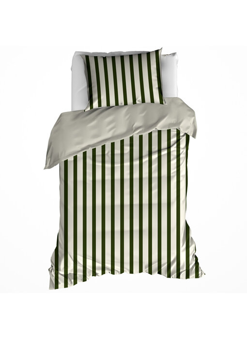 De Witte Lietaer Housse de couette Matcha Winter Moss 140 x 200/220 cm Flanelle de coton