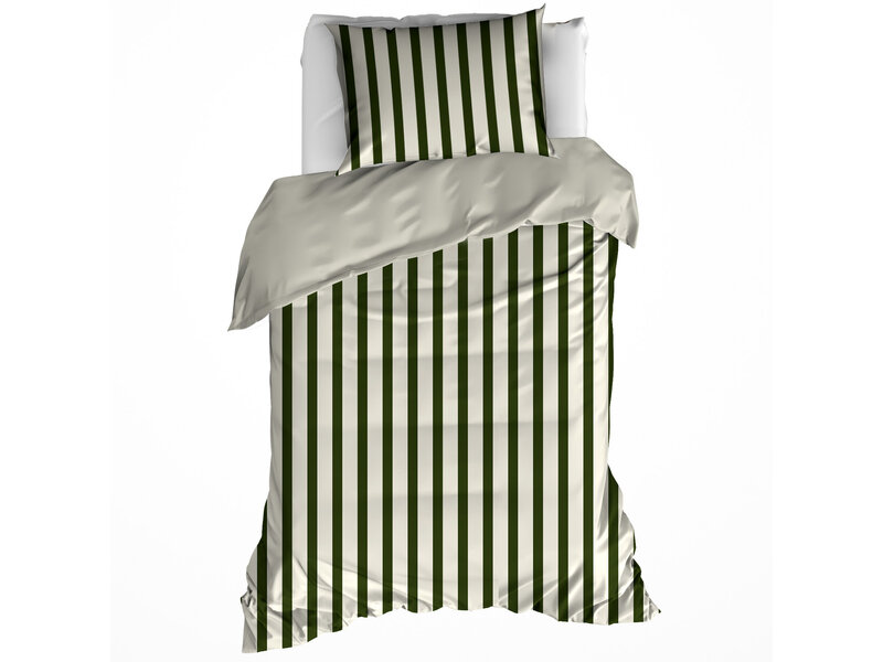 De Witte Lietaer Housse de couette Matcha Winter Moss - 140 x 200/220 + 60 x 70 cm - Flanelle de coton