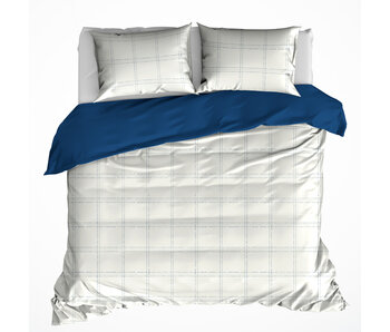 De Witte Lietaer Dekbedovertrek Juul Blue Indigo 260 x 240 cm Katoen Flanel