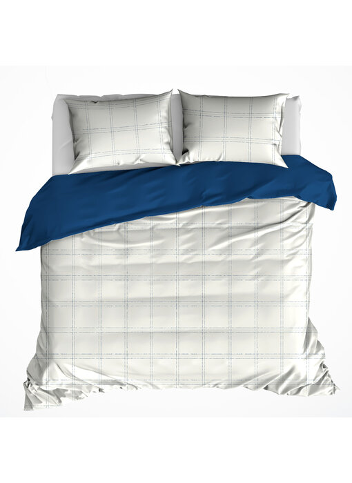 De Witte Lietaer Dekbedovertrek Juul Blue Indigo 260 x 240 cm Katoen Flanel
