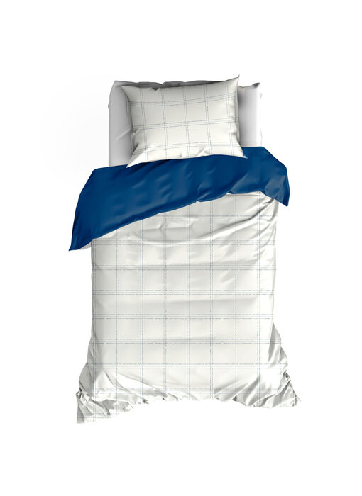 De Witte Lietaer Dekbedovertrek Juul Blue Indigo 140 x 200/220 cm Katoen Satijn