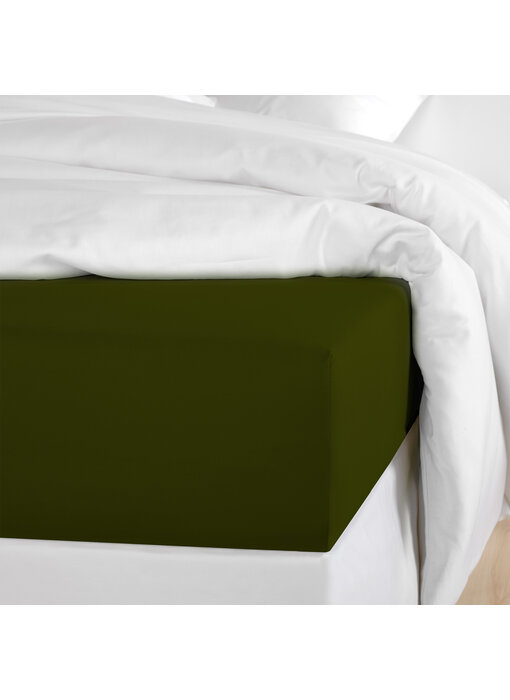 De Witte Lietaer Fitted sheet Olivia Kahki 90 x 200/220 Cotton Satin