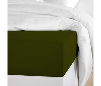 De Witte Lietaer Drap-housse Olivia Kahki 160 x 200/220 cm en satin de coton