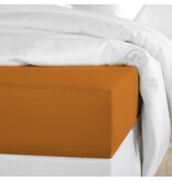 De Witte Lietaer Olivia Copper Fitted Sheet - 140 x 200/220 x h 30 - Orange - Cotton Satin