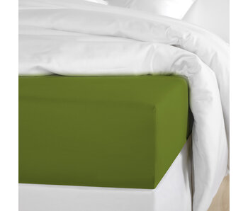De Witte Lietaer Drap-housse Olivia Cactus 140 x 200/220 cm en satin de coton