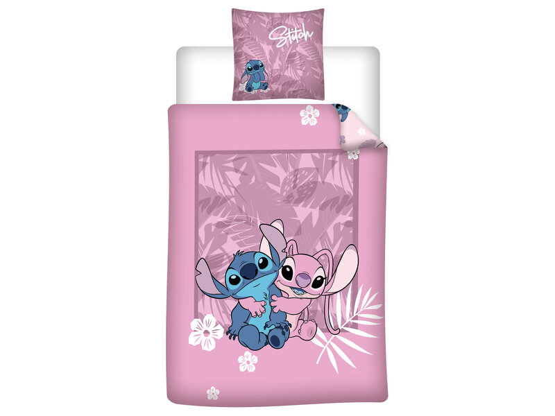 Disney Lilo & Stitch Housse de couette Friends - 140 x 200 cm / 65 x 65 cm - Flanelle
