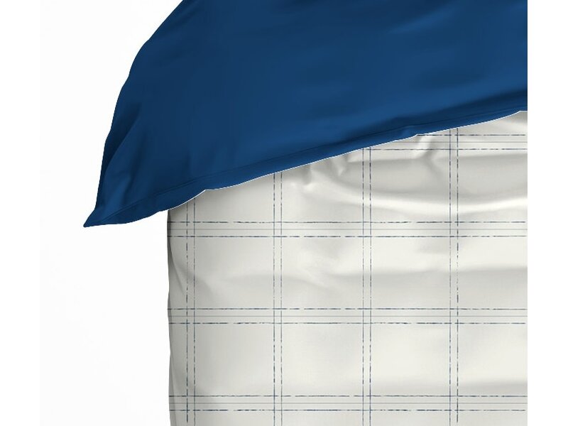 De Witte Lietaer Juul Blue Indigo Bettbezug - 260 x 240 cm + 2 Stk. 60 x 70 cm - Baumwollflanell