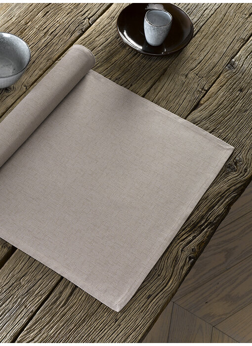 De Witte Lietaer Sonora Table Runner Brown 50 x 160 cm Cotton