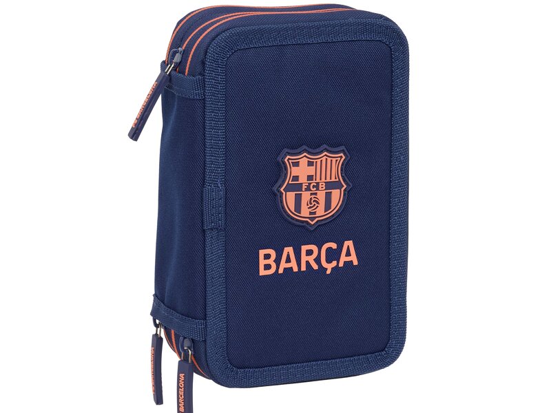 FC Barcelona Score Gefülltes Federmäppchen - 37 Teile - 19,5 x 12,5 x 5,5 cm - Polyester