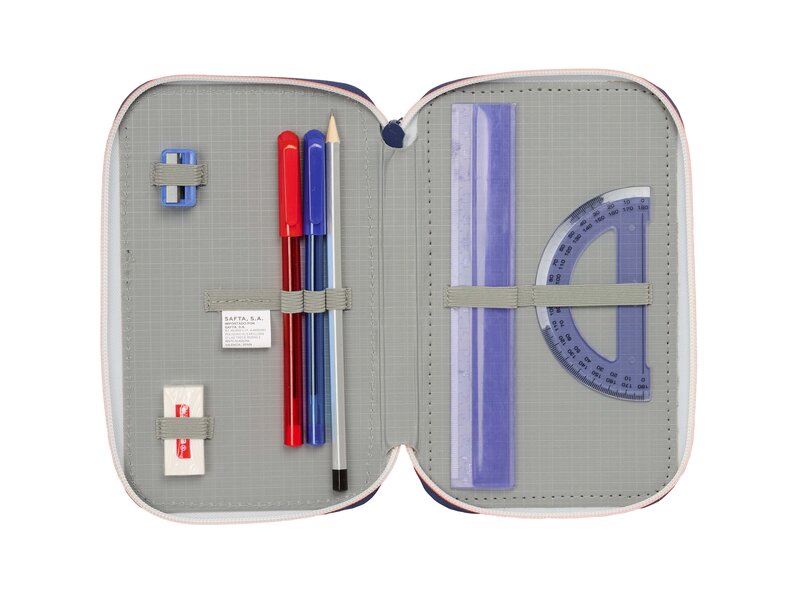 FC Barcelona Score Filled Pencil Case - 37 Pieces - 19.5 x 12.5 x 5.5 cm - Polyester