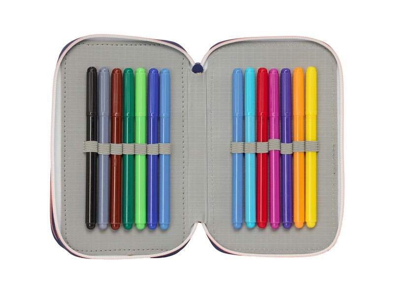 FC Barcelona Score Filled Pencil Case - 37 Pieces - 19.5 x 12.5 x 5.5 cm - Polyester