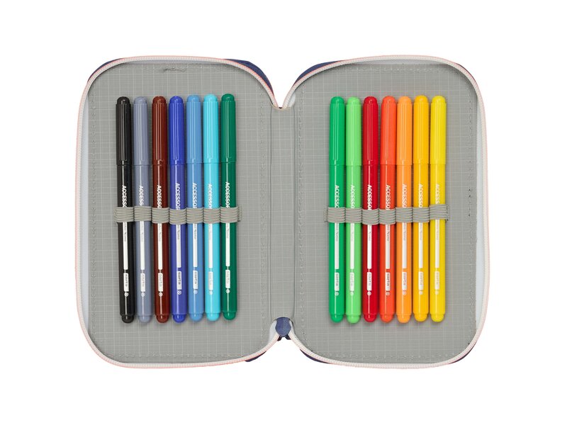 FC Barcelona Filled pencil case - 29 pieces - 19.5 x 12.5 x 4 cm - Polyester