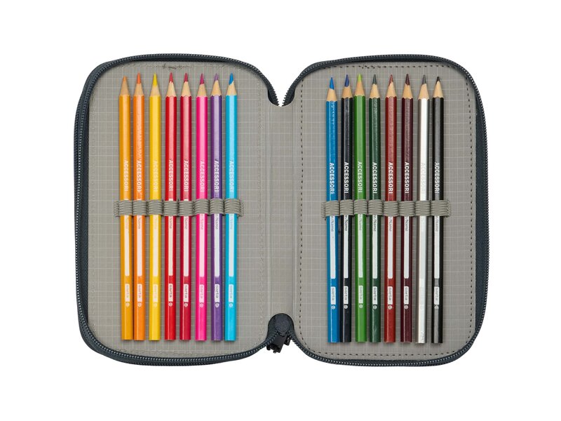 Real Madrid Champions Filled Pencil Case - 37 Pieces - 19.5 x 12.5 x 5.5 cm - Polyester