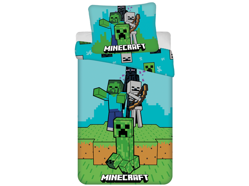 Minecraft Housse de couette Creepers - 140 x 200 cm / 70 x 90 cm - Coton