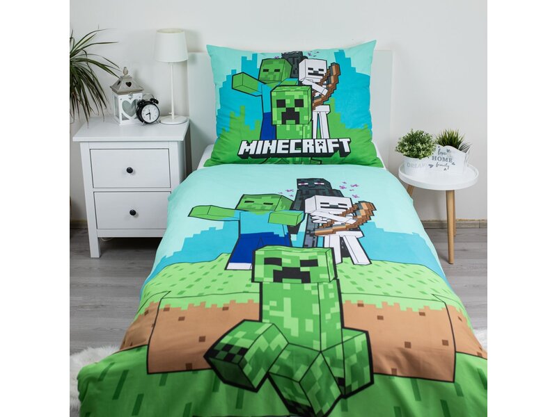 Minecraft Dekbedovertrek Creepers - 140 x 200 cm / 70 x 90 cm - Katoen