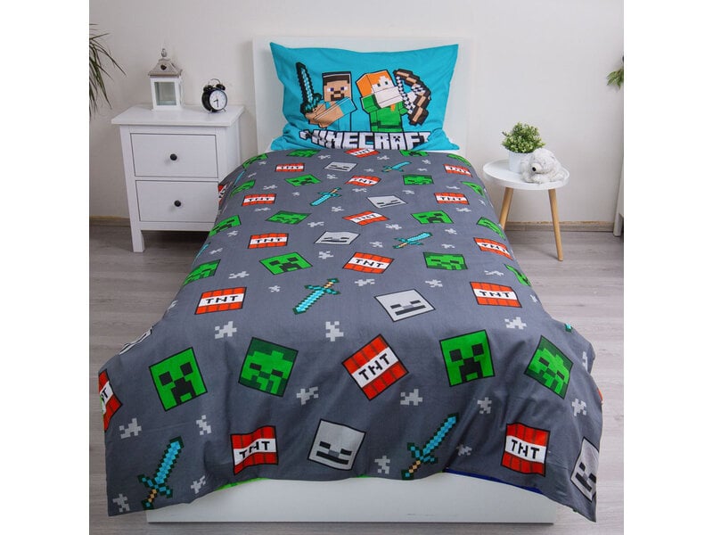 Minecraft Dekbedovertrek Heroes - 140 x 200 cm / 70 x 90 cm - Katoen