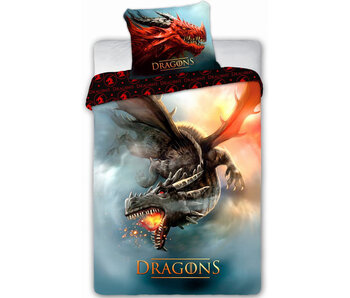 Draak Housse de couette Fire 160 x 200 cm + 70 x 80 cm en coton