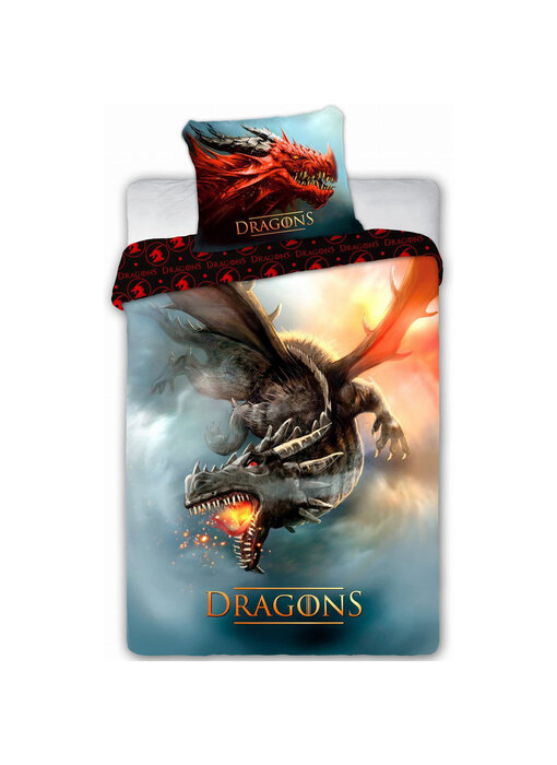 Dragons Duvet cover Fire 160 x 200 cm + 70 x 80 cm Cotton