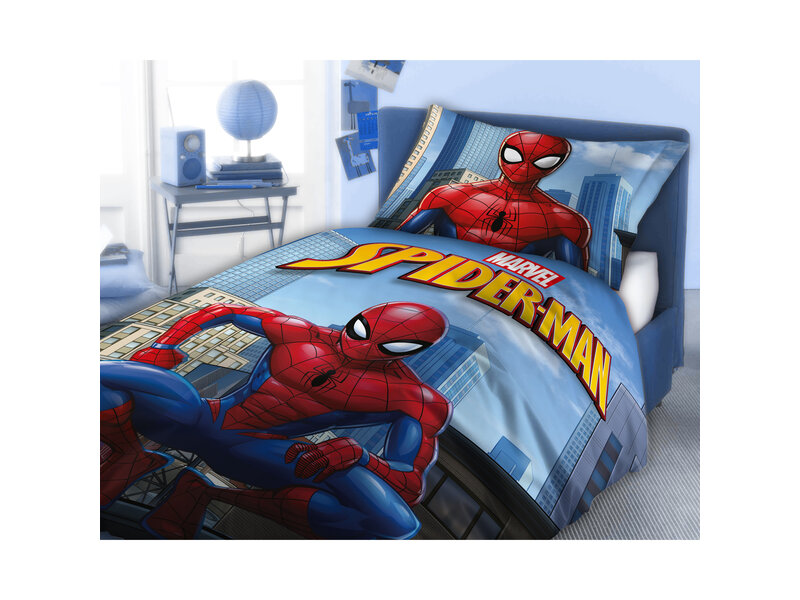 SpiderMan Dekbedovertrek City Hero - 140 x 200 cm / 70 x 90 cm - Katoen
