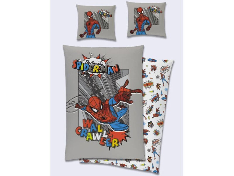 SpiderMan Bettbezug Wall Crawler – 140 x 200 cm / 65 x 65 cm – Baumwolle
