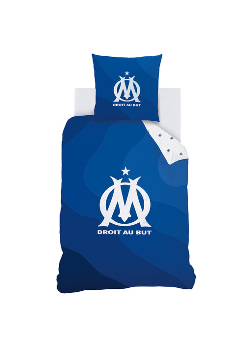 Olympique Marseille Housse de couette Ondeblue 140 x 200 + 63 x 63 cm Coton