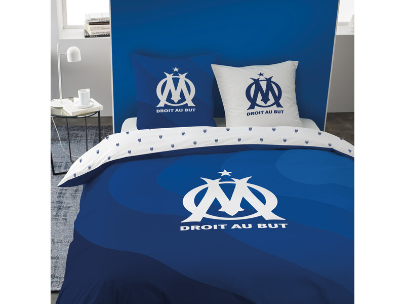 Olympique Marseille Duvet cover Ondeblue - Double - 240 x 220 + (2)63 x 63 cm - Cotton