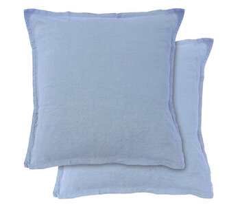 Matt & Rose Ensemble de taies d'oreiller Blue Orage 65 x 65 cm en lin