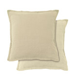 Matt & Rose Lot de 2 taies d'oreiller ivoire - 65 x 65 cm - 100 % lin