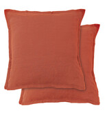 Matt & Rose Sienne Kissenbezug-Set (2 Stück) – 65 x 65 cm – 100 % Leinen