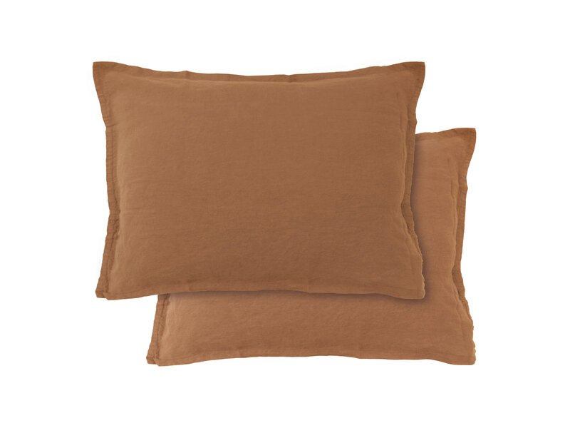Matt & Rose Set Kussenslopen Ecorce - Bruin - 50 x 70 cm - 100% Linnen