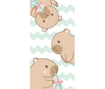 Capybara Strandlaken Kawaii 70 x 140 cm Katoen