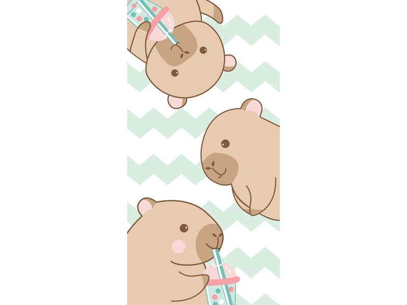 Capybara Strandlaken Kawaii - 70 x 140 cm - Katoen