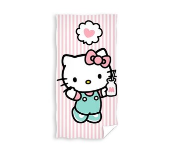 Hello Kitty & Friends Serviette de plage Coeur 70 x 140 cm Coton