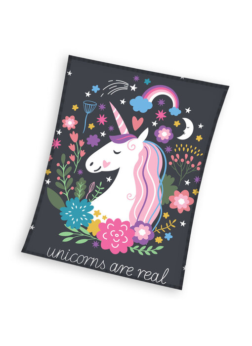 Carbotex Plaid polaire Licorne 150 x 200 cm Polyester