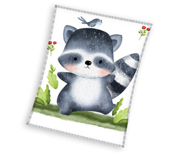 Carbotex Fleece blanket Raccoon 110 x 140 cm Polyester