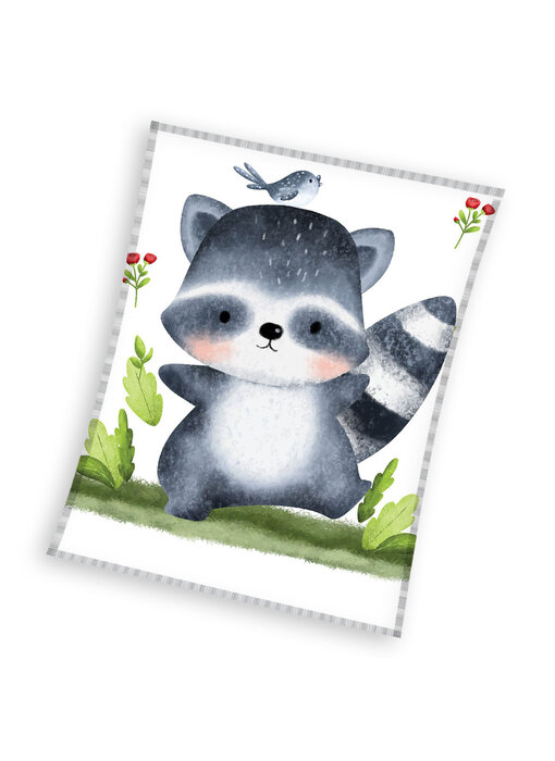 Carbotex Fleece blanket Raccoon 110 x 140 cm Polyester