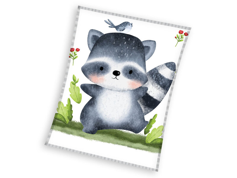 Carbotex Fleece Blanket Raccoon - 110 x 140 cm - Polyester