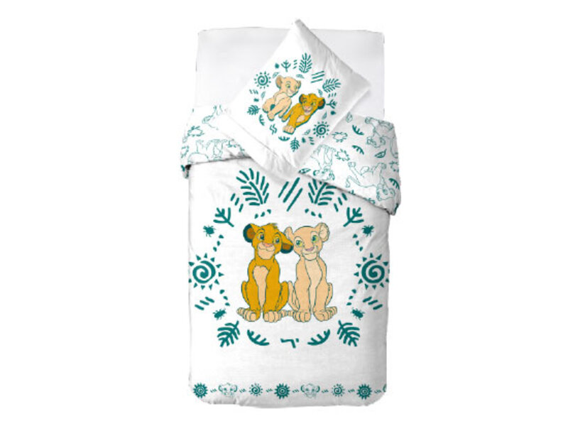 Disney The Lion King Simba & Nala Duvet Cover - 140 x 200 + 60 x 70 cm - Cotton