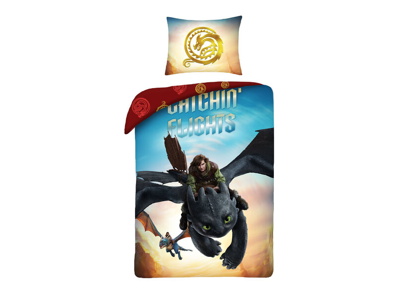Hoe tem ik een draak Dekbedovertrek Chichin Flights - 140 x 200 + 70 x 90 cm - Polyester