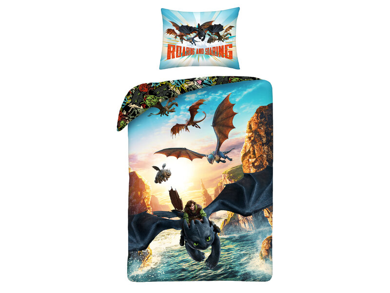 Hoe tem ik een draak Housse de couette Rugissante - 140 x 200 + 70 x 90 cm - Polyester