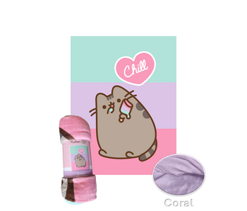 Pusheen Fleece-Karo Chill 130 x 170 cm Polyester