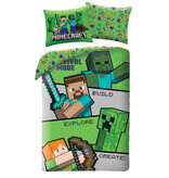 Minecraft Bettbezug „Survival Mode“ – 140 x 200 + 70 x 90 cm – Polyester
