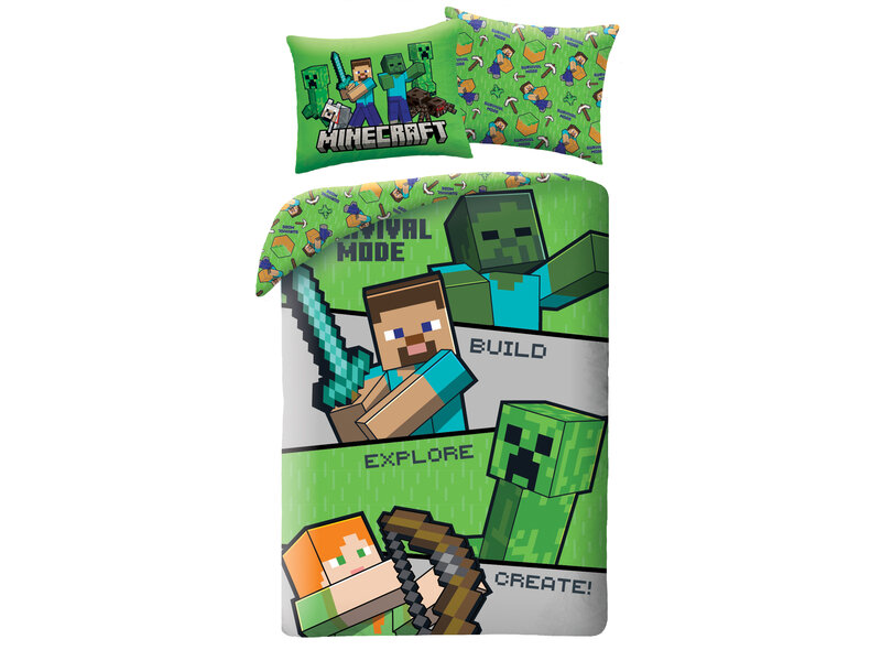 Minecraft Bettbezug „Survival Mode“ – 140 x 200 + 70 x 90 cm – Polyester