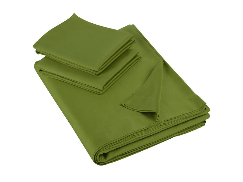 De Witte Lietaer Sheet set Olivia Cactus - 280 x 280 cm + 2x 60 x 70 cm - Satin cotton