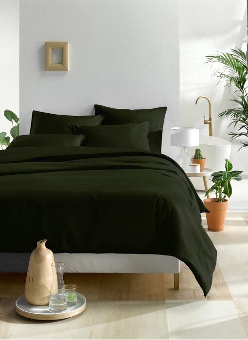 De Witte Lietaer Housse de couette Olivia Kahki 260 x 240 cm en satin de coton