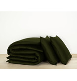 De Witte Lietaer Olivia Kahki Duvet Cover - 240 x 220 cm - Dark Green - Cotton Satin