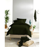 De Witte Lietaer Olivia Kahki Duvet Cover - 140 x 200/220 cm - Dark Green - Cotton Satin