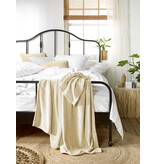 De Witte Lietaer Couverture polaire à carreaux couleur sable - 150 x 200 cm - Polyester