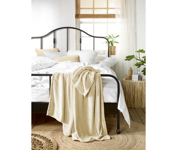 De Witte Lietaer Fleece-Karo-Decke Snuggly Sand 150 x 200 cm Polyester